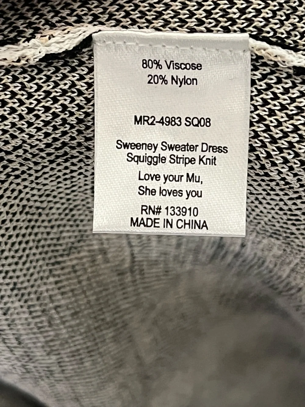 Show Me Your MuMu Sweeney sweater dress squiggle stripe knit dress open back - Picture 11 of 12
